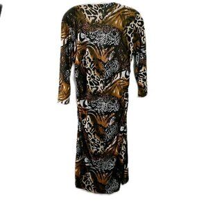 Milano - Animal Print Below Knee Length Dress - Medium
